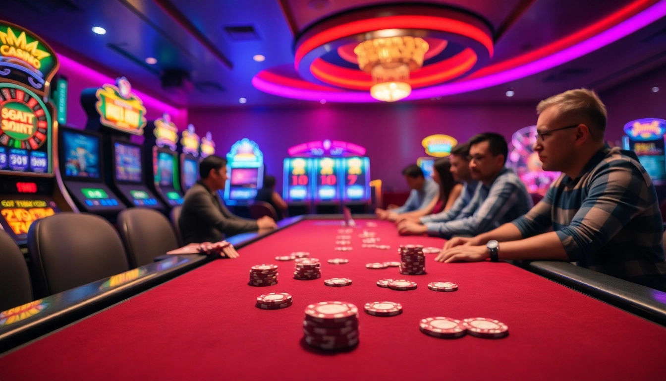 Jouez à des jeux de casino en ligne français dans un cadre vibrant et engageant.