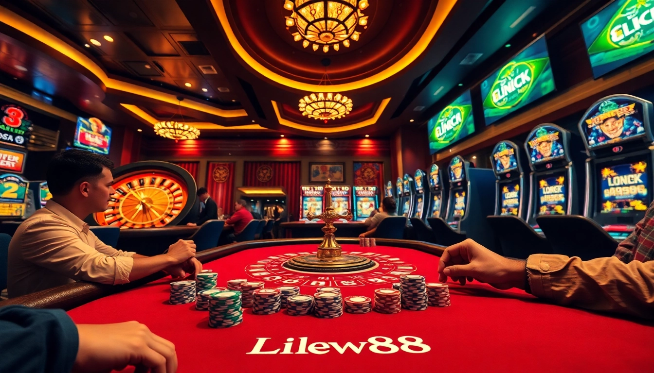 Engage in high-stakes thrills with Link New88 at a luxurious casino poker table.