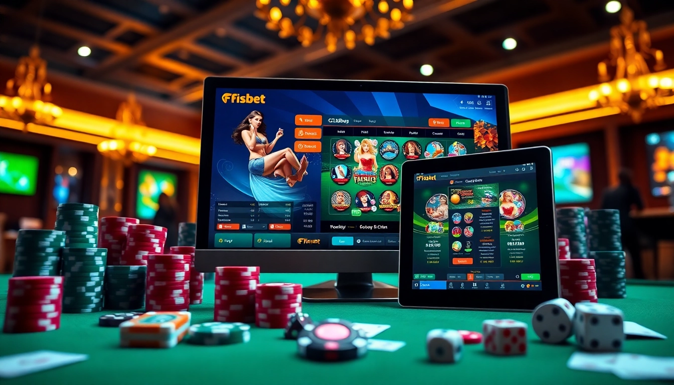 Fsbet online casino interface showcasing exciting games and betting options with vibrant elements.