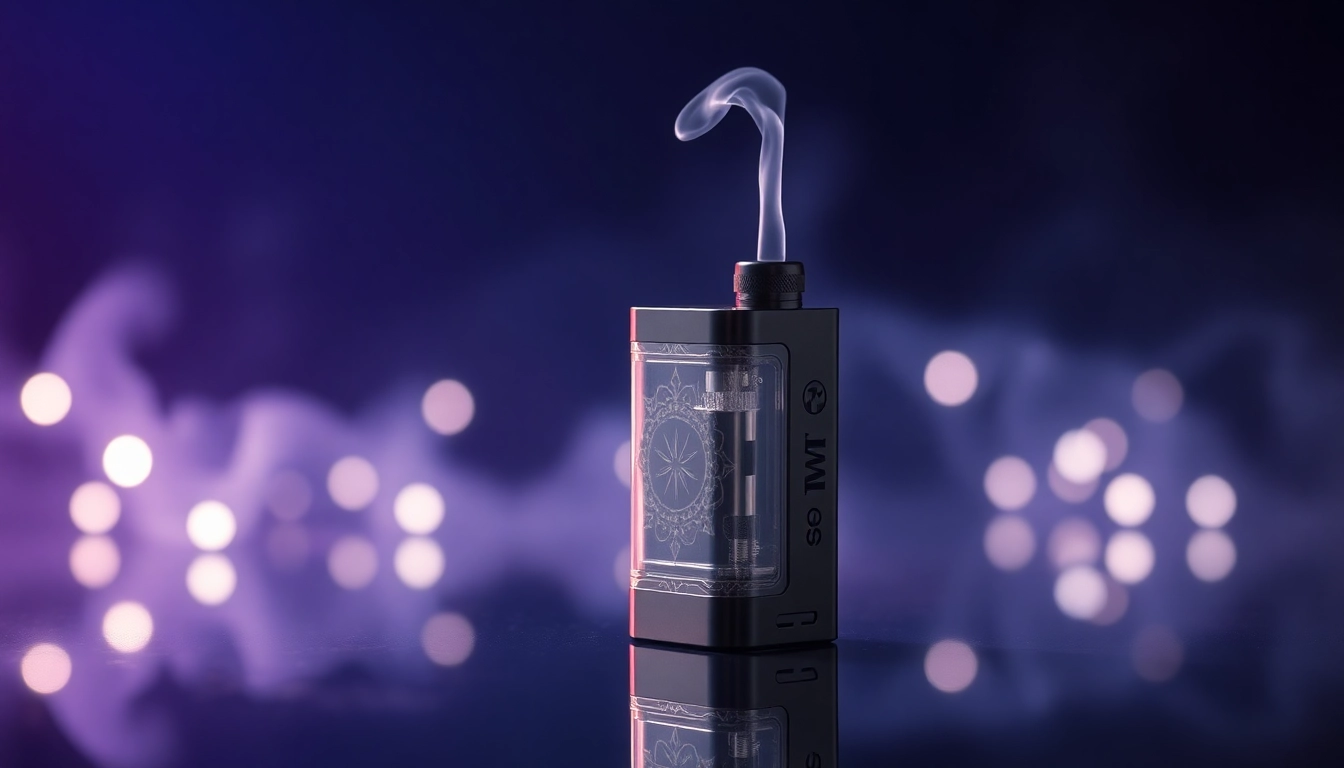 Buy DMT cart displayed elegantly with glowing accents and a mystical background.