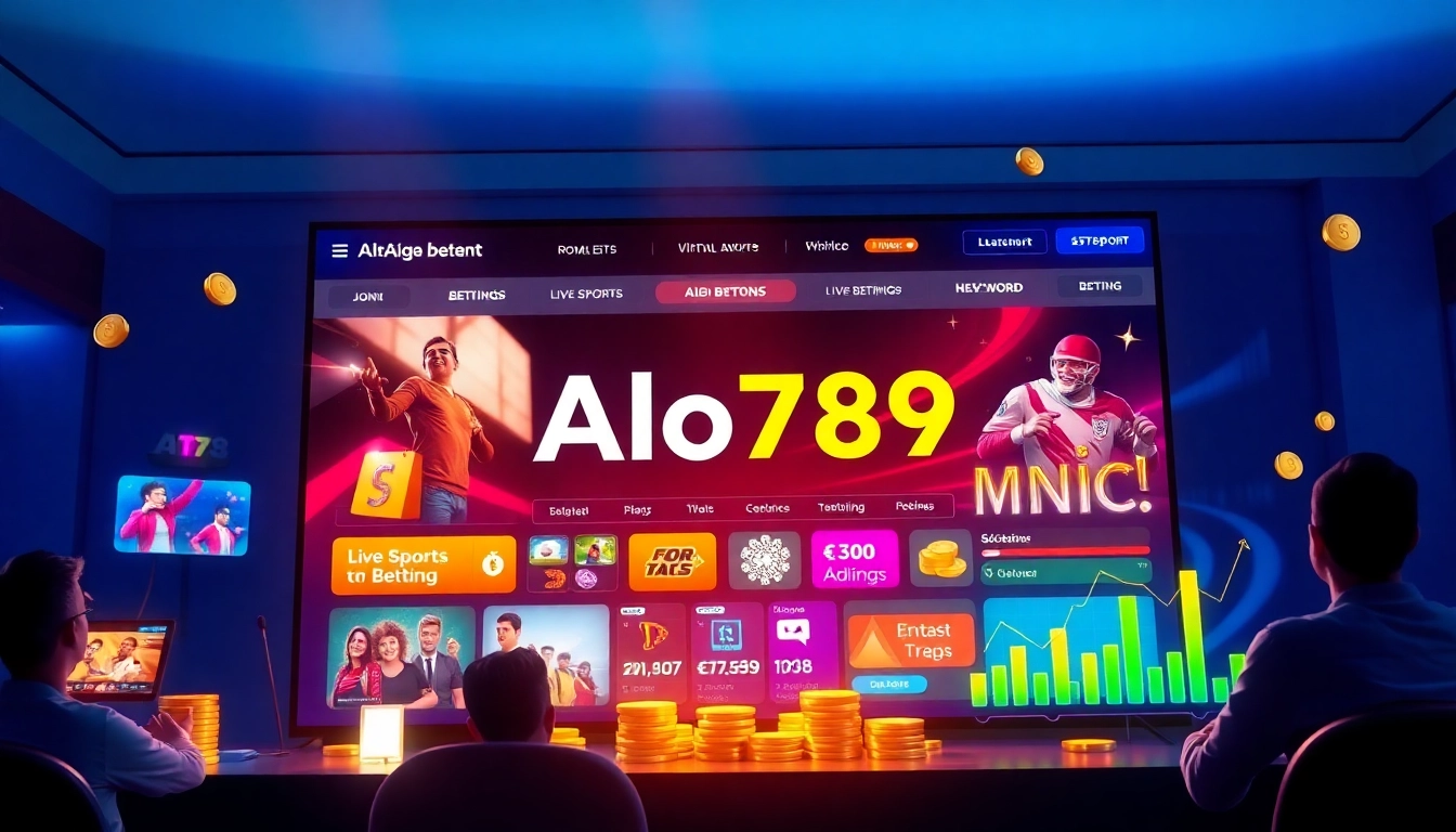 Alo789 online betting platform with vibrant graphics and player engagement