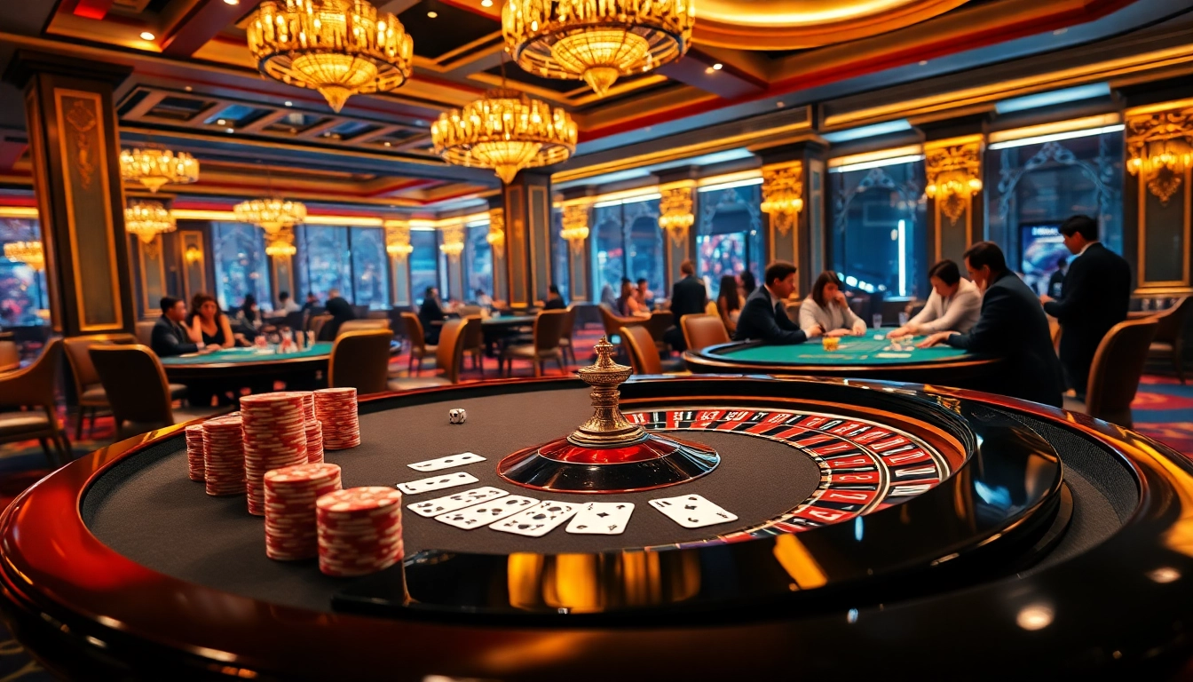 The excitement of Nhà cái DOLA789 comes to life with players at a vibrant casino table in action.