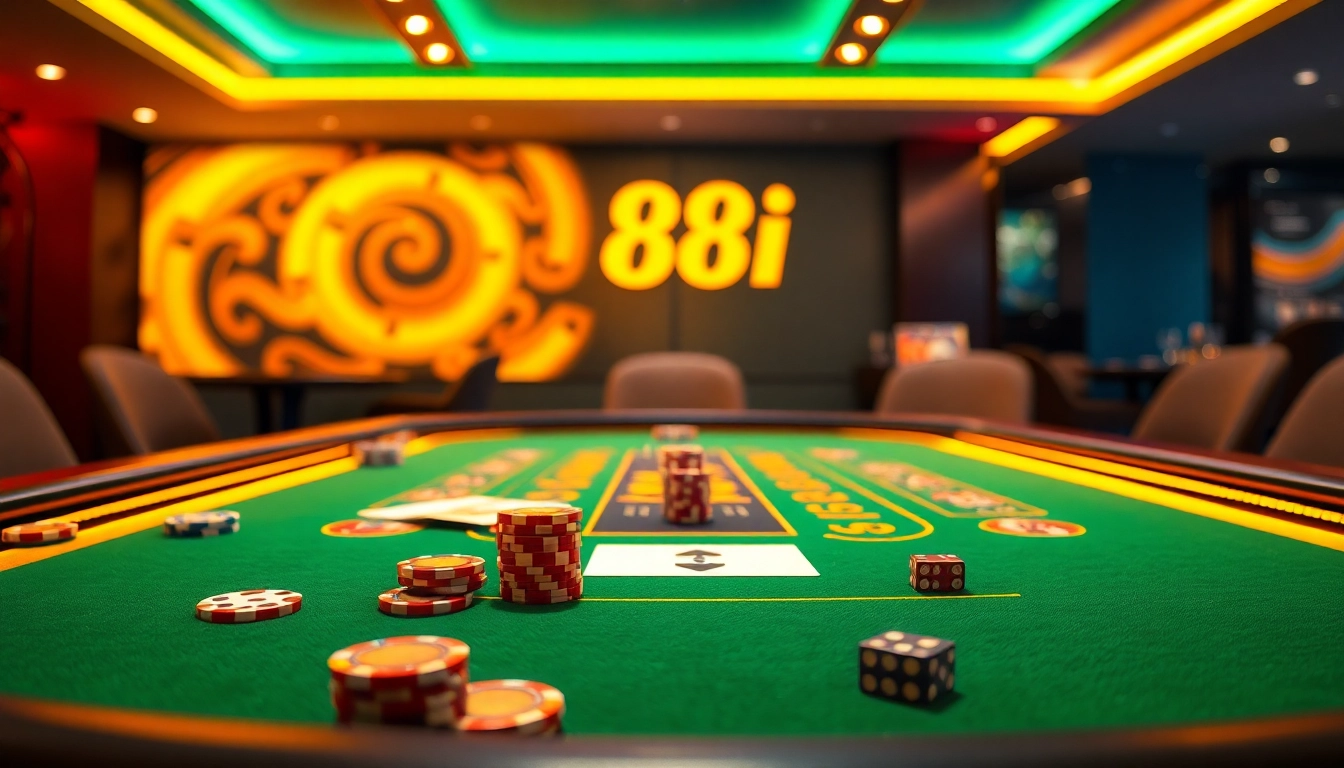 Experience thrilling blackjack action with the 88i logo, showcasing an engaging casino atmosphere.