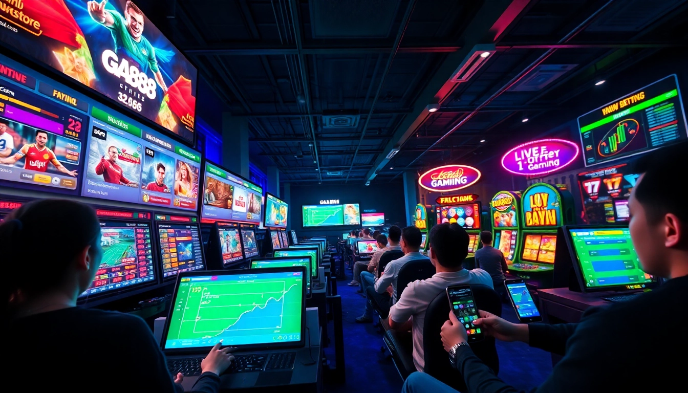 Experience the thrilling GA888 online betting platform with exciting game graphics and enthusiastic players.