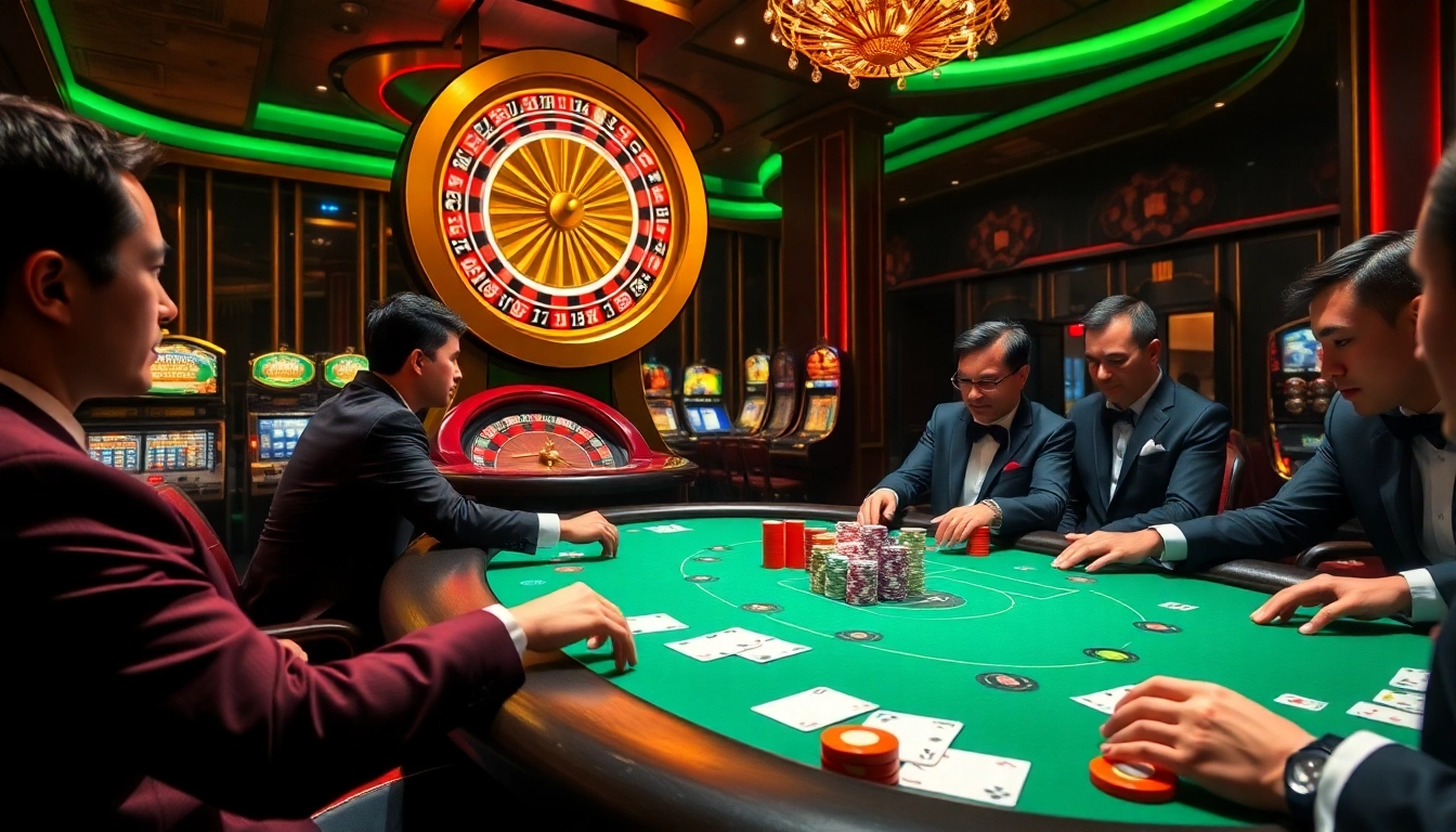 Exciting poker action at https://dn88.bio/ with colorful chips and cards on a luxurious table.