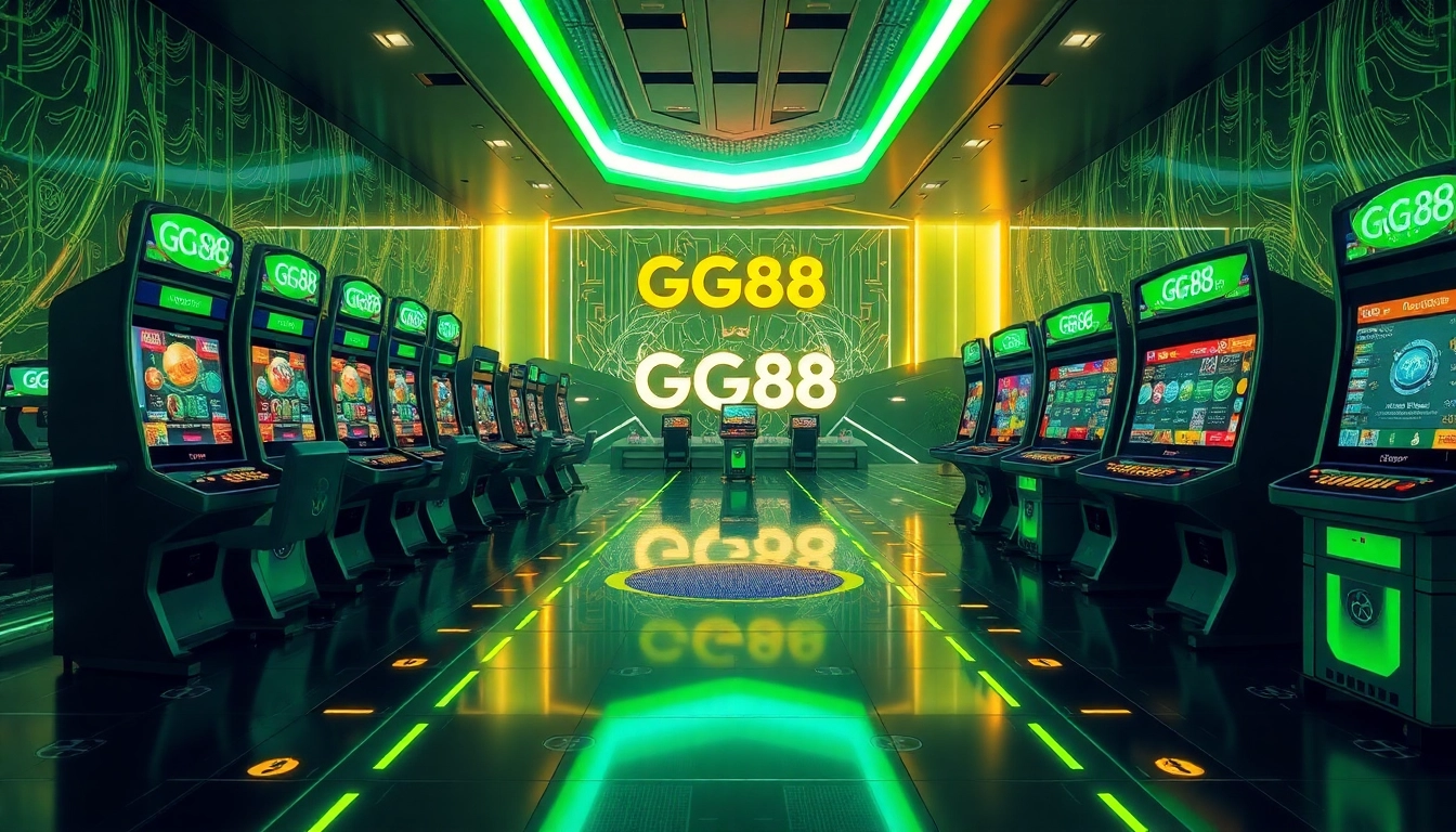 Dynamic GG88 gaming interface with vibrant colors and interactive elements