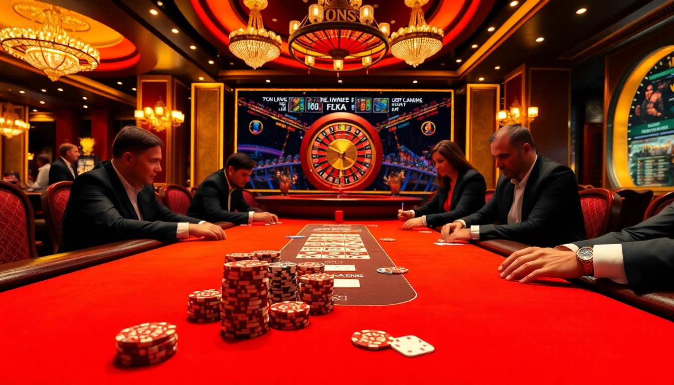 Engaged players at the poker table showcasing the excitement of gambling at https://uu88pk.com/ with lively chips and cards.